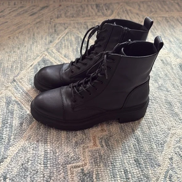 Aldo Goer Combat Ankle Casual Black Boots Size 10 - Picture 6 of 11